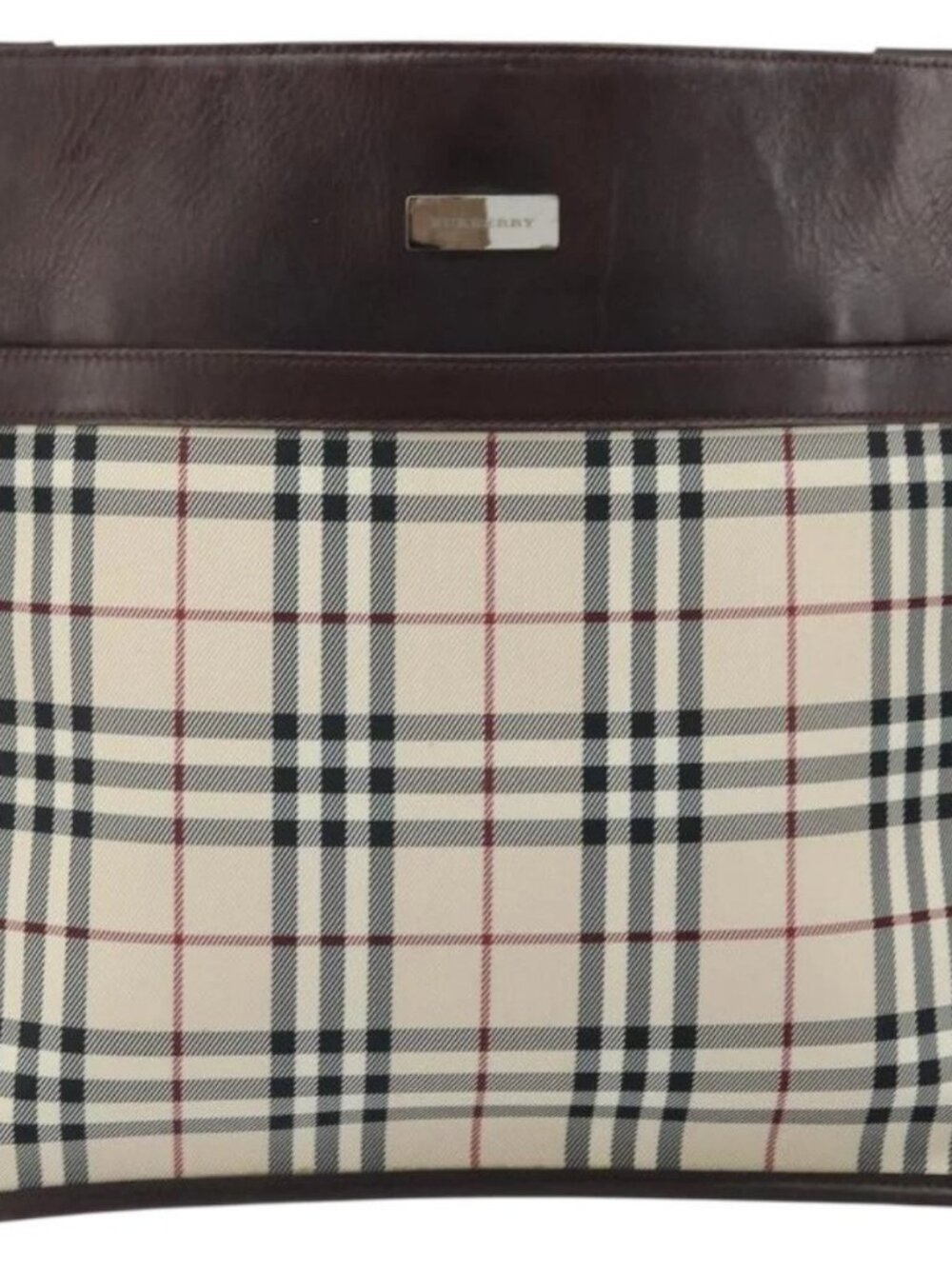BURBERRY Nova Check Shoulder Bag Canvas Beige Silver Auth 172244 - Picture 6 of 13